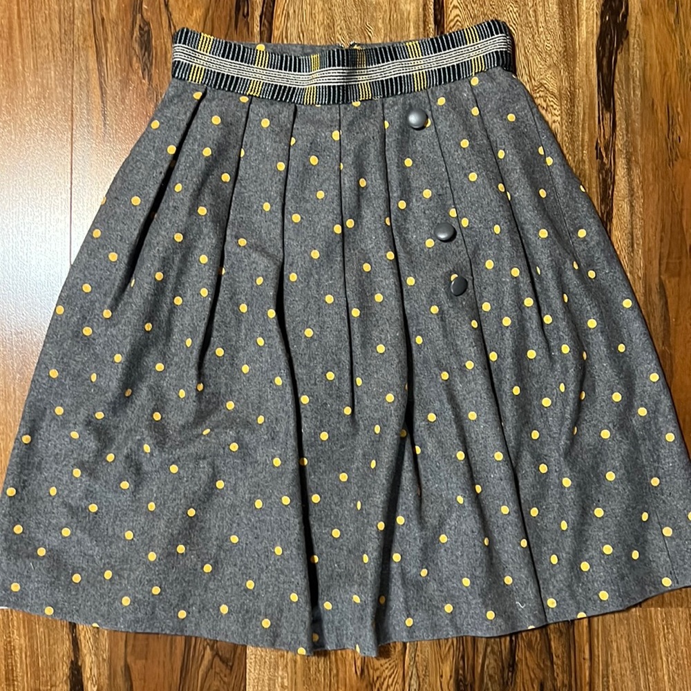 Plenty by Tracy Reese Grey Polka Dot Pleated Skirt 4